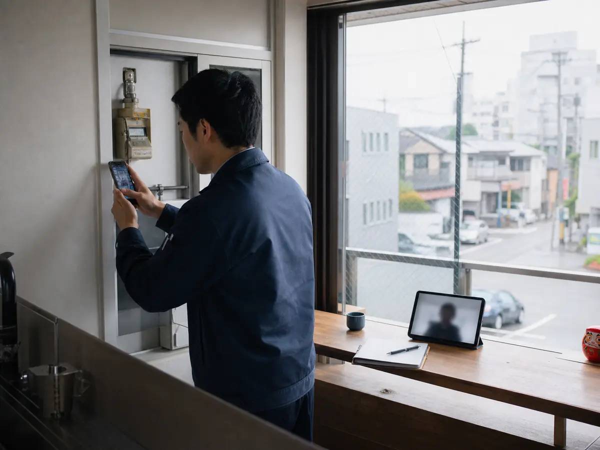 A local representative checking a property for an overseas owner
